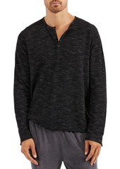 ATM Anthony Thomas Melillo Long Sleeve Henley in Black/Chalk/Charcoal at Nordstrom