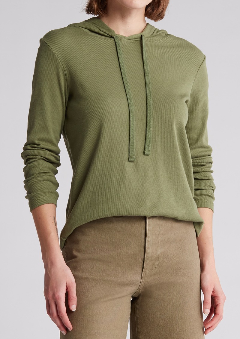 ATM Anthony Thomas Melillo Rib Hoodie in Olive at Nordstrom Rack