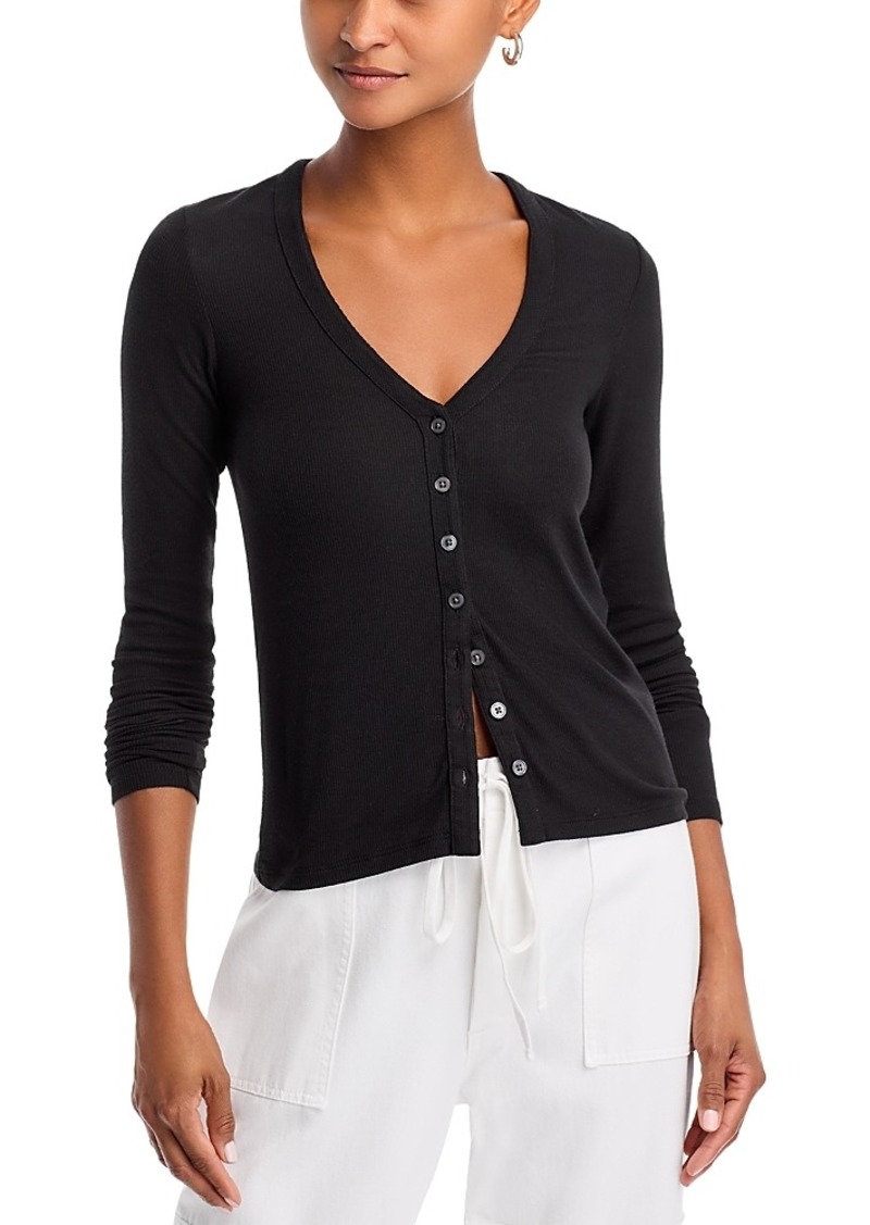 Atm Anthony Thomas Melillo Ribbed Button Front Top