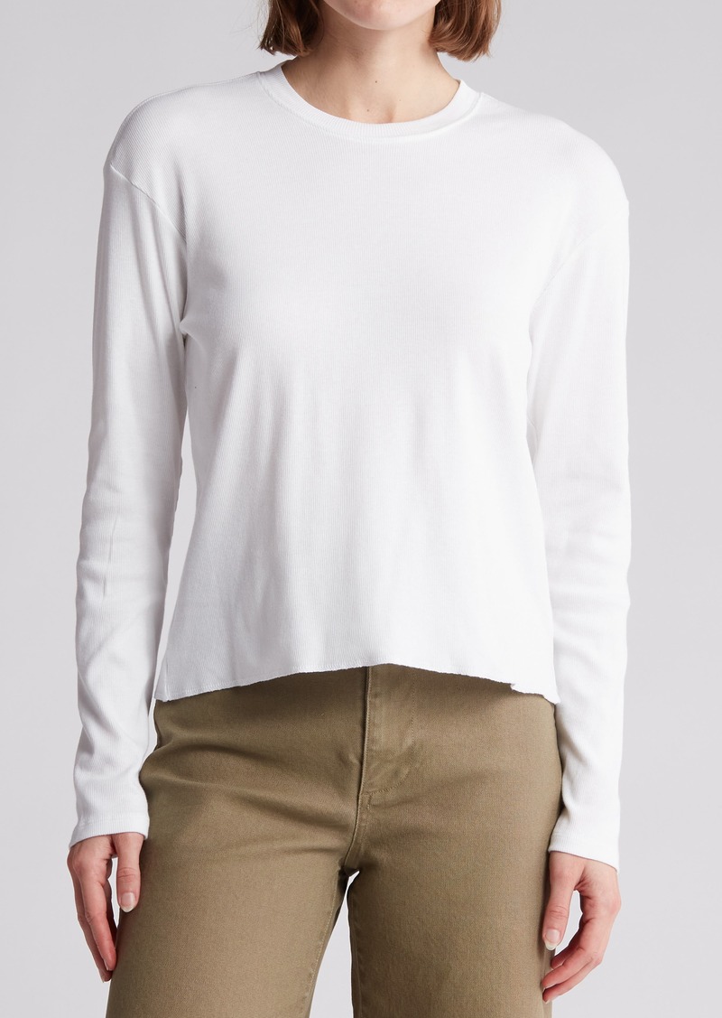 ATM Anthony Thomas Melillo Ribbed Long Sleeve T-Shirt in White at Nordstrom Rack