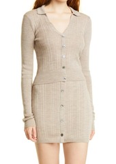 ATM Anthony Thomas Melillo Ribbed Merino Wool Cardigan in Sparrow at Nordstrom