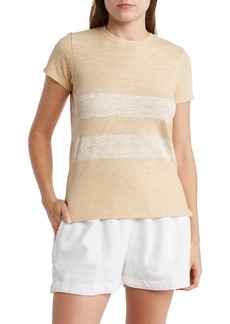 ATM Anthony Thomas Melillo Stenciled Stripe Slub Jersey T-Shirt in Butter/White Combo at Nordstrom Rack