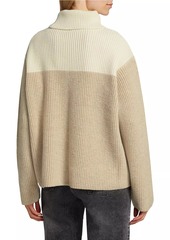 ATM Anthony Thomas Melillo Colorblocked Wool-Blend Turtleneck Sweater