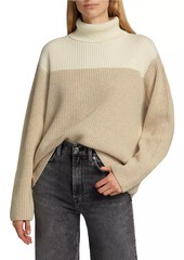 ATM Anthony Thomas Melillo Colorblocked Wool-Blend Turtleneck Sweater