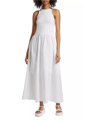 ATM Anthony Thomas Melillo Cotton-Blend Mixed-Media Maxi Dress