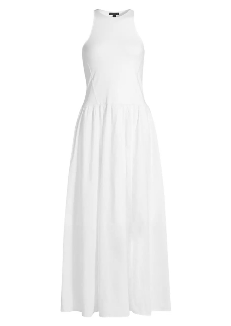 ATM Anthony Thomas Melillo Cotton-Blend Mixed-Media Maxi Dress