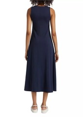 ATM Anthony Thomas Melillo Cotton-Blend V-Neck Midi-Dress