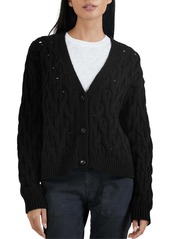 ATM Anthony Thomas Melillo Cotton Cashmere Cable Knit Cardigan In Black