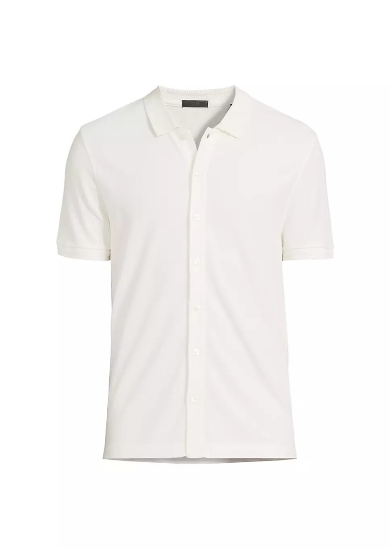 ATM Anthony Thomas Melillo Cotton Pique Button-Front Short-Sleeve Shirt