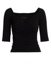 ATM Anthony Thomas Melillo Crossover Elbow-Sleeve Top