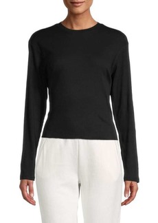 ATM Anthony Thomas Melillo Long-Sleeve Ribbed Crop Top