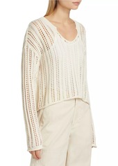 ATM Anthony Thomas Melillo Open Knit Linen-Cotton Sweater