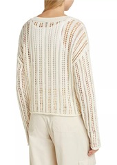 ATM Anthony Thomas Melillo Open Knit Linen-Cotton Sweater