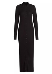 ATM Anthony Thomas Melillo Rib-Knit Long-Sleeve Maxi Shirtdress