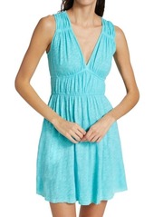 ATM Anthony Thomas Melillo Ruched Sleeveless Flounce Dress