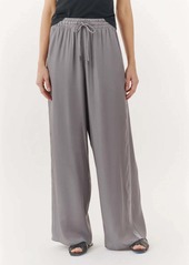 ATM Anthony Thomas Melillo Silk Wide Leg Drawstring Pant In Grey