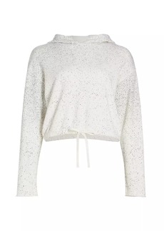 ATM Anthony Thomas Melillo Splattered French Terry Cotton Crop Hoodie