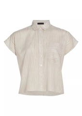 ATM Anthony Thomas Melillo Striped Cotton Short-Sleeve Top
