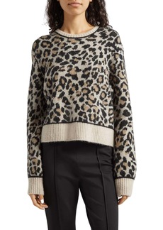 ATM Anthony Thomas Melillo Superfine Alpaca Blend Sweater In Leopard Jacquard