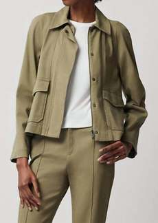 ATM Anthony Thomas Melillo Washed Cotton Twill Swing Jacket In Oil Green