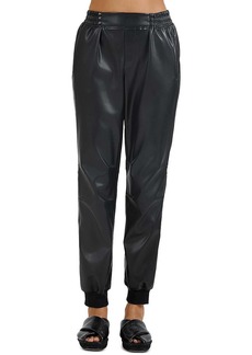 ATM Anthony Thomas Melillo Womens Faux Leather High Rise Jogger Pants