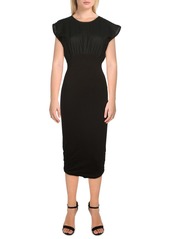 ATM Anthony Thomas Melillo Womens Pleated Midi Sheath Dress