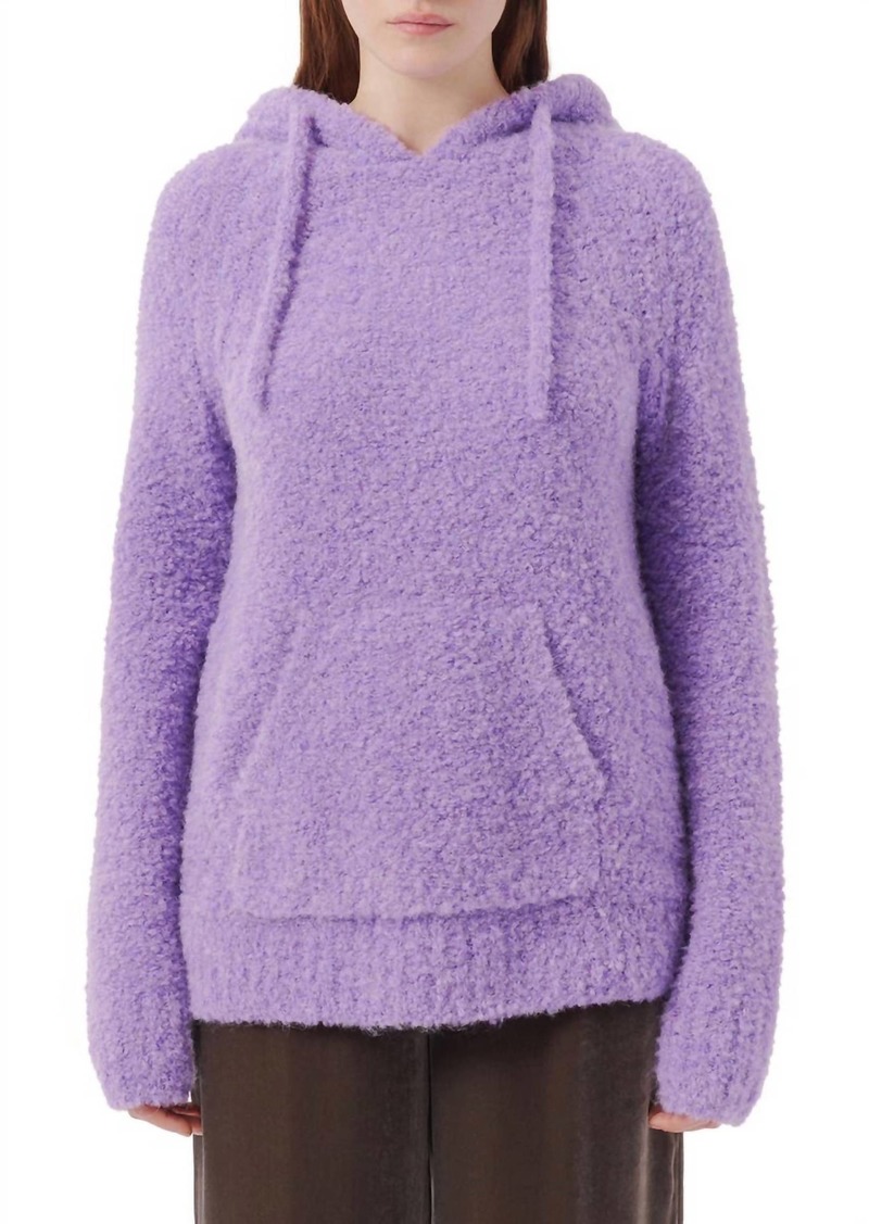 ATM Anthony Thomas Melillo Wool Blend Boucle Pullover Hoodie In French Violet