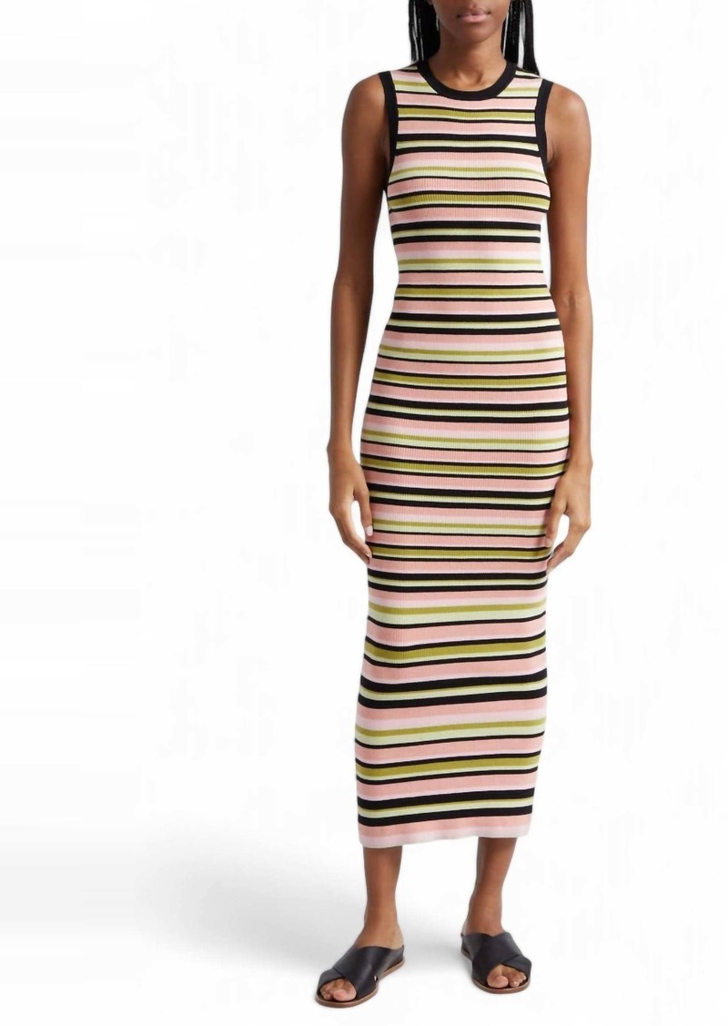 ATM Anthony Thomas Melillo Yarn Stripe Sleeveless Midi Dress In Multi Stripe