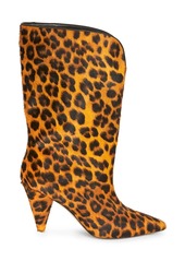 Attico Leopard Calf-Hair Mid-Calf Boots
