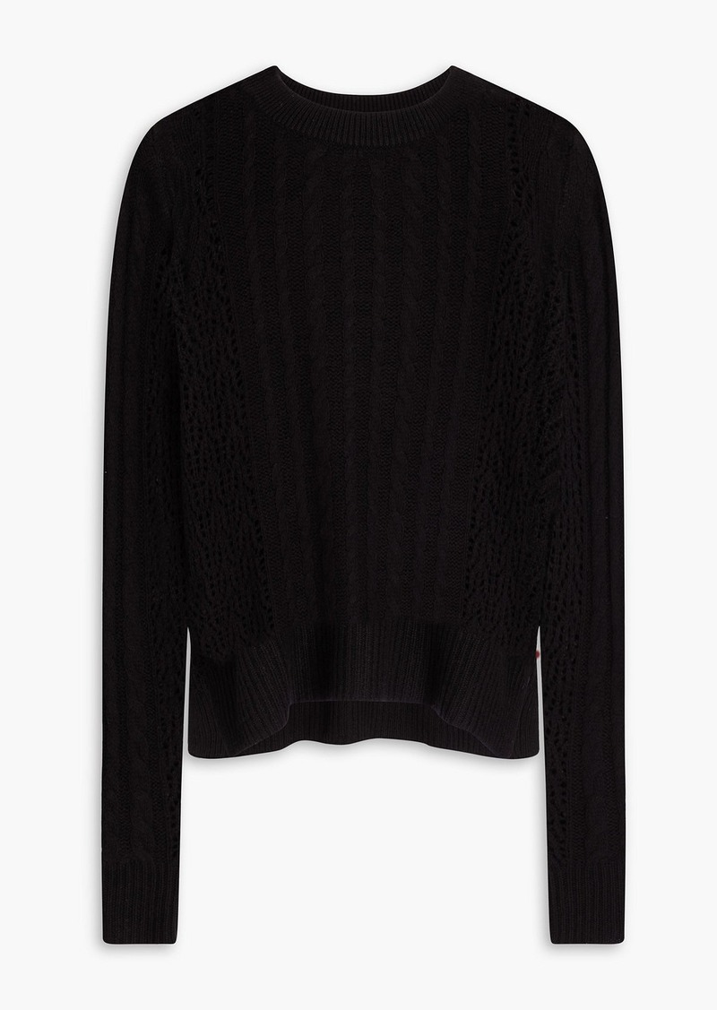 Autumn Cashmere - Cable-knit cashmere sweater - Black - XS