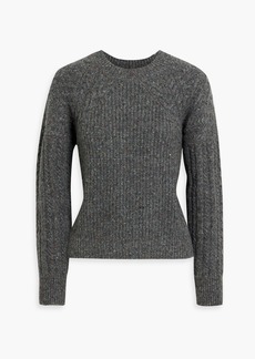 Autumn Cashmere - Mélange ribbed and cable-knit sweater - Gray - M