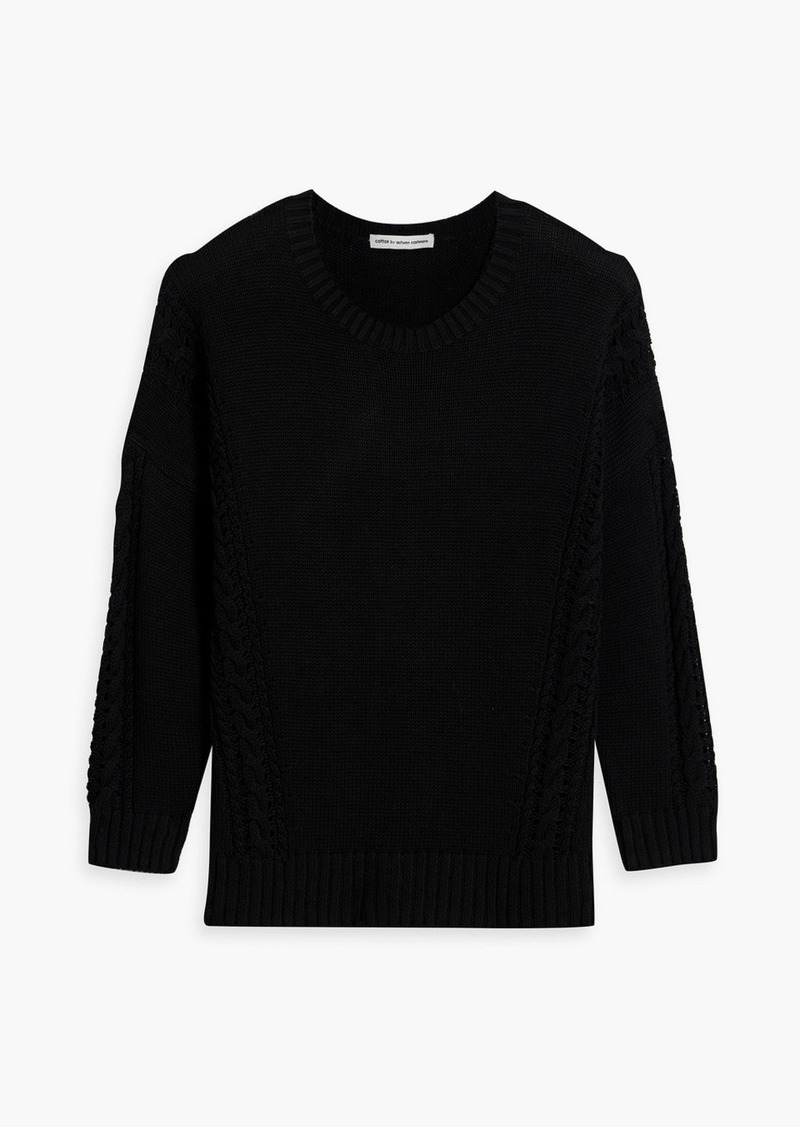 Autumn Cashmere - Cable-knit cotton sweater - Black - S