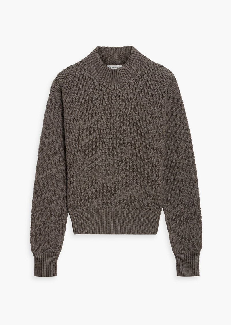 Autumn Cashmere - Cable-knit cotton sweater - Neutral - XS