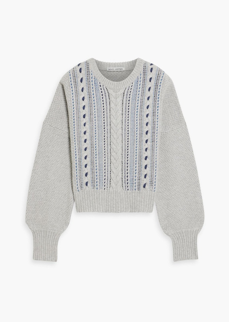 Autumn Cashmere - Cable-knit sweater - Gray - S