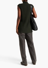 Autumn Cashmere - Cable-knit turtleneck vest - Green - XS