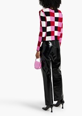 Autumn Cashmere - Checked cotton sweater - Pink - S