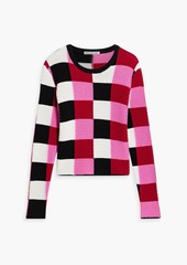 Autumn Cashmere - Checked cotton sweater - Pink - S