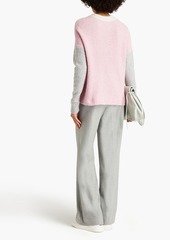 Autumn Cashmere - Color-block metallic bouclé-knit merino wool-blend sweater - Pink - S