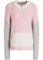 Autumn Cashmere - Color-block metallic bouclé-knit merino wool-blend sweater - Pink - S