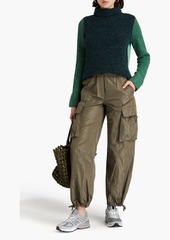 Autumn Cashmere - Color-block ribbed cashmere turtleneck sweater - Green - XS