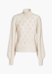 Autumn Cashmere - Crochet-knit turtleneck sweater - White - L