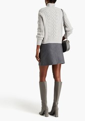 Autumn Cashmere - Cropped cable-knit turtleneck sweater - Neutral - S