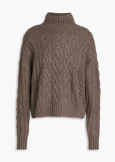 Autumn Cashmere - Cropped cable-knit turtleneck sweater - Neutral - XS