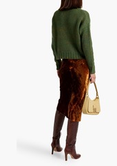 Autumn Cashmere - Cropped cashmere turtleneck sweater - Green - M