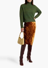 Autumn Cashmere - Cropped cashmere turtleneck sweater - Green - M