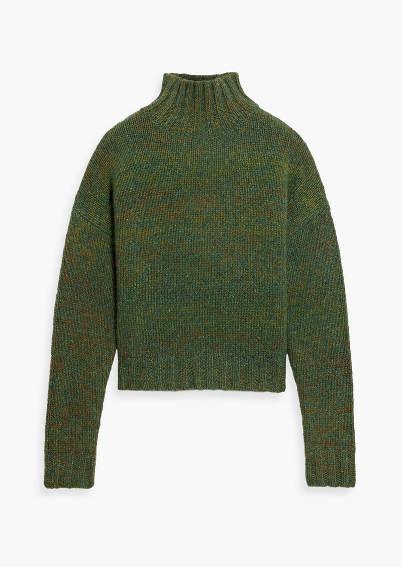 Autumn Cashmere - Cropped cashmere turtleneck sweater - Green - M