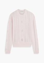 Autumn Cashmere - Crystal-embellished cable-knit cashmere sweater - Pink - S