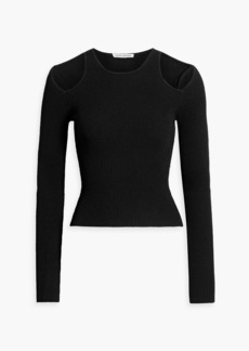 Autumn Cashmere - Cutout ribbed-knit sweater - Black - S