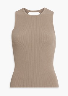 Autumn Cashmere - Cutout ribbed-knit top - Neutral - M