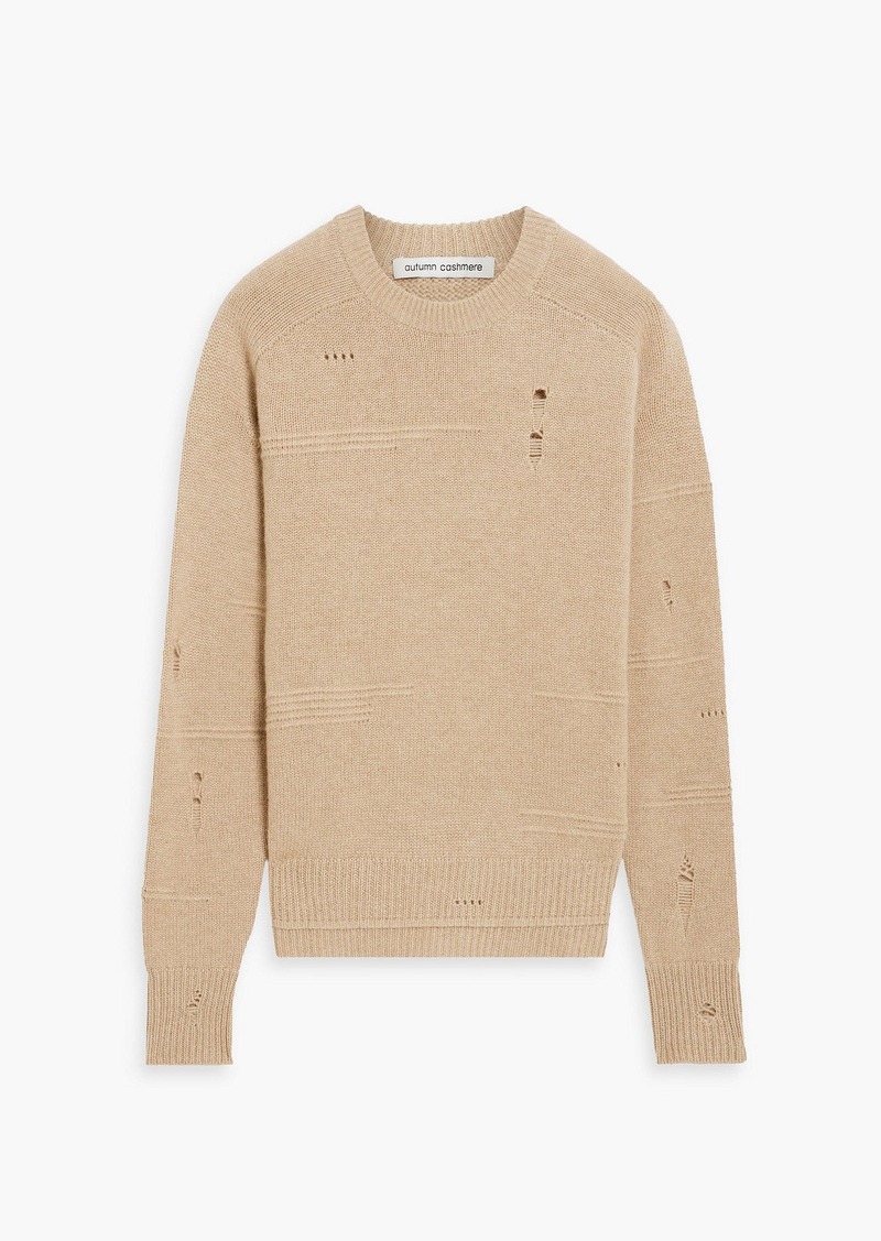 Autumn Cashmere - Distressed cotton sweater - Neutral - S